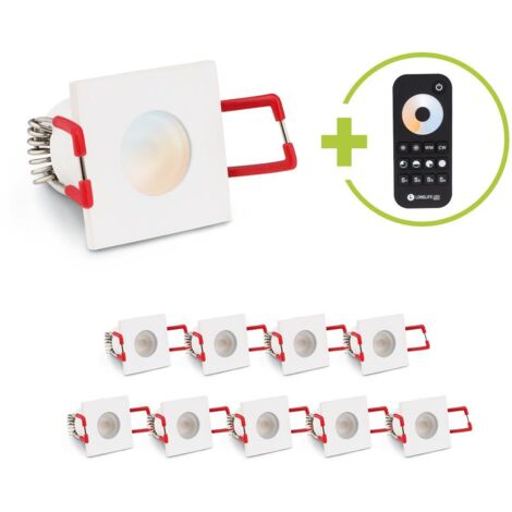 Einbaustrahler Mini Livorno eckig 3W CCT IP65 - Farbe: weiß - Anzahl: 10x