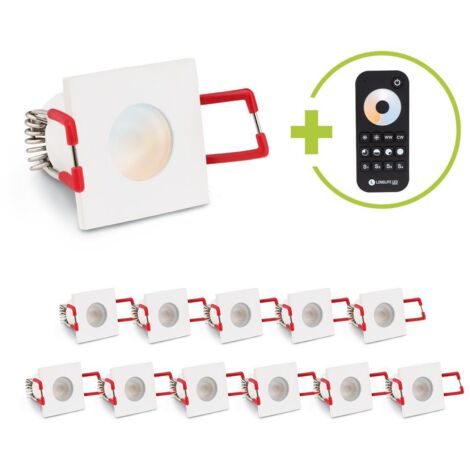Einbaustrahler Mini Livorno eckig 3W CCT IP65 - Farbe: weiß - Anzahl: 12x