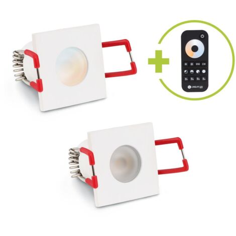 Einbaustrahler Mini Livorno eckig 3W CCT IP65 - Farbe: weiß - Anzahl: 2x