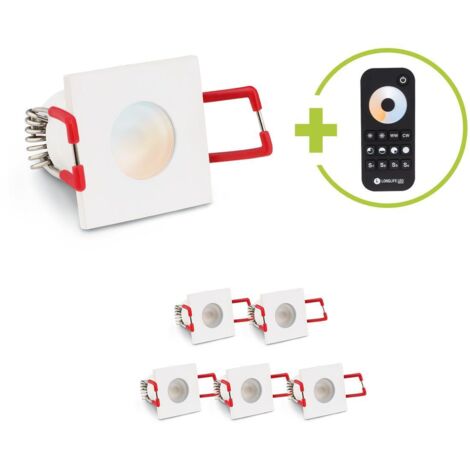 Einbaustrahler Mini Livorno eckig 3W CCT IP65 - Farbe: weiß - Anzahl: 6x