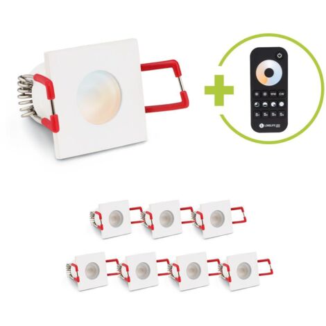 Einbaustrahler Mini Livorno eckig 3W CCT IP65 - Farbe: weiß - Anzahl: 8x