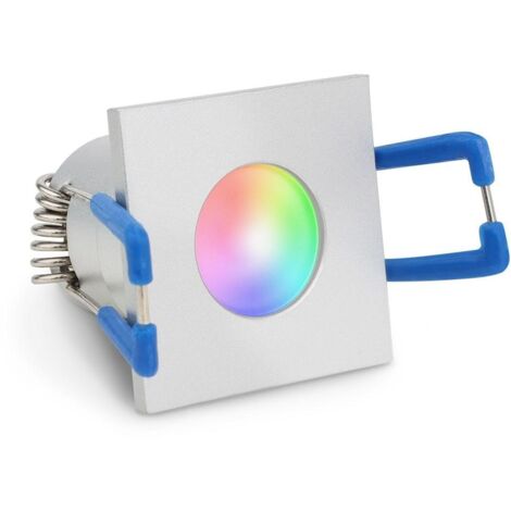 Einbaustrahler Mini Livorno eckig 3W IP65 durchverbindbar - Lichtfarbe: RGB+3000K - Farbe: silber