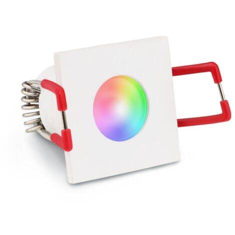 Einbaustrahler Mini Livorno eckig 3W IP65 durchverbindbar - Lichtfarbe: RGB+3000K - Farbe: weiß RAL 9016