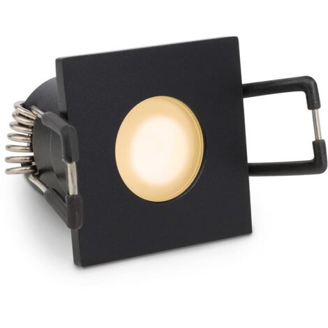 Einbaustrahler Mini Livorno eckig 3W IP65 durchverbindbar - Lichtfarbe: Warmweiß 2700K - Farbe: schwarz matt