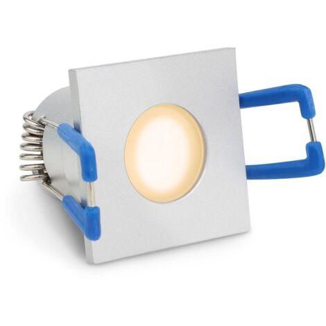 Einbaustrahler Mini Livorno eckig 3W IP65 durchverbindbar - Lichtfarbe: Warmweiß 2700K - Farbe: silber