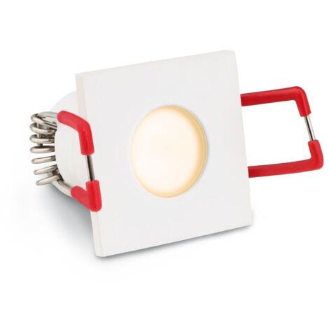 Einbaustrahler Mini Livorno eckig 3W IP65 durchverbindbar - Lichtfarbe: Warmweiß 2700K - Farbe: weiß RAL 9016