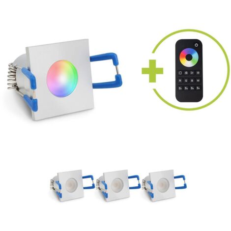 Einbaustrahler Mini Livorno eckig 3W RGBW IP65 - Farbe: silber - Anzahl: 4x