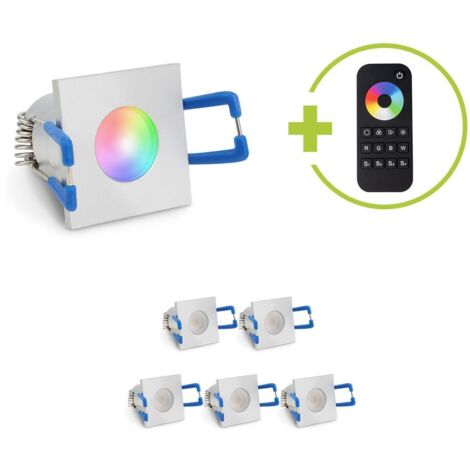 Einbaustrahler Mini Livorno eckig 3W RGBW IP65 - Farbe: silber - Anzahl: 6x