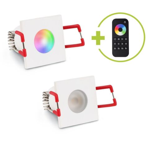 Einbaustrahler Mini Livorno eckig 3W RGBW IP65 - Farbe: weiß - Anzahl: 2x