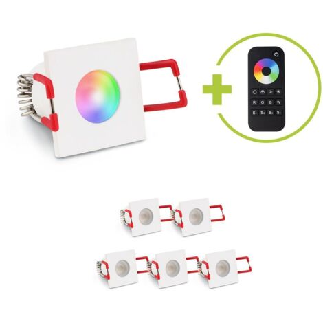 Einbaustrahler Mini Livorno eckig 3W RGBW IP65 - Farbe: weiß - Anzahl: 6x