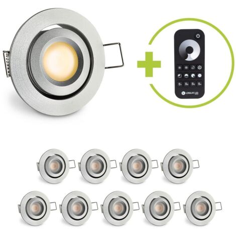 Einbaustrahler Mini schwenkbar Matera 3W 2700K IP44 - Farbe: silber - Anzahl: 10x