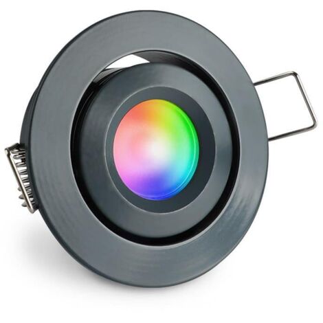 Einbaustrahler Mini schwenkbar Matera 3W IP44 durchverbindbar - Lichtfarbe: RGB+2700K - Farbe: anthrazit RAL 7016
