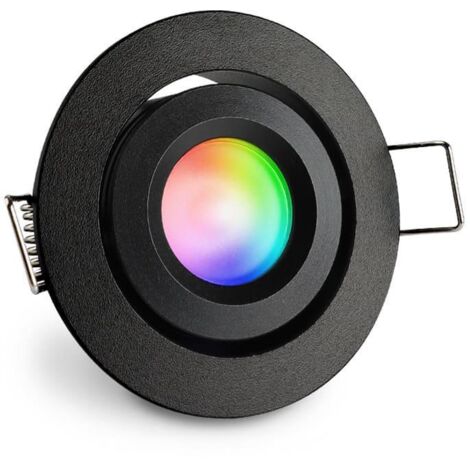 Einbaustrahler Mini schwenkbar Matera 3W IP44 durchverbindbar - Lichtfarbe: RGB+2700K - Farbe: schwarz matt