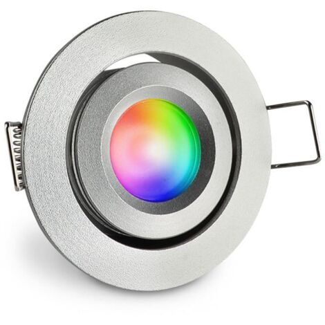 Einbaustrahler Mini schwenkbar Matera 3W IP44 durchverbindbar - Lichtfarbe: RGB+2700K - Farbe: silber