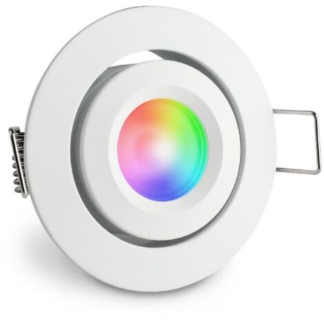 Einbaustrahler Mini schwenkbar Matera 3W IP44 durchverbindbar - Lichtfarbe: RGB+2700K - Farbe: weiß RAL 9016