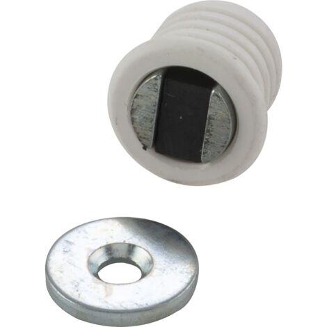Einbohrmagnetschnapper Type 14, Ø 14mm, Kunststoff weiß