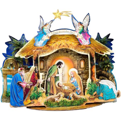 Eine Weihnachtskrippe aus Papier zum Selbstbauen