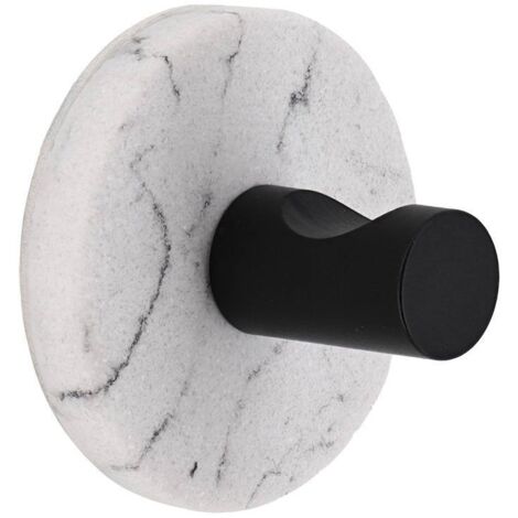 Einfacher haken aus polyresin und schwarzem metall 3m- marmoroptik - Tendance