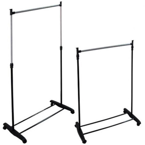 Einfacher und ausziehbarer Teleskop-Wäscheständer mit Rollen, 70–160 cm