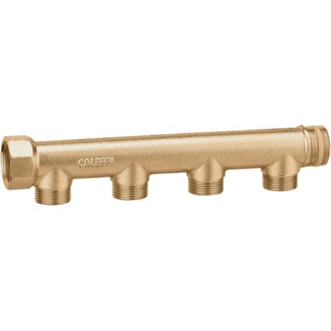 Einfacher und modularer 1" Verteiler, 4 Abzweigungen. Für Heizungs- und Klimaanlagen Caleffi 350640  1" - 4