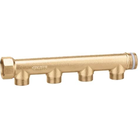 Einfacher Verteiler, modular 1" 4 Abgänge, Achsabstand 60 Caleffi 592646  1" - 4