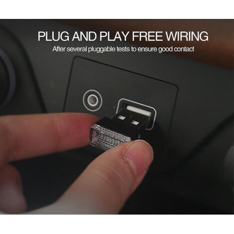 einfarbige LED-Autoinnenraumleuchten mit USB-Anschluss (7 Farben), 5V Plug-and-Play-Funktion, Mini-Innenraumbeleuchtungsset