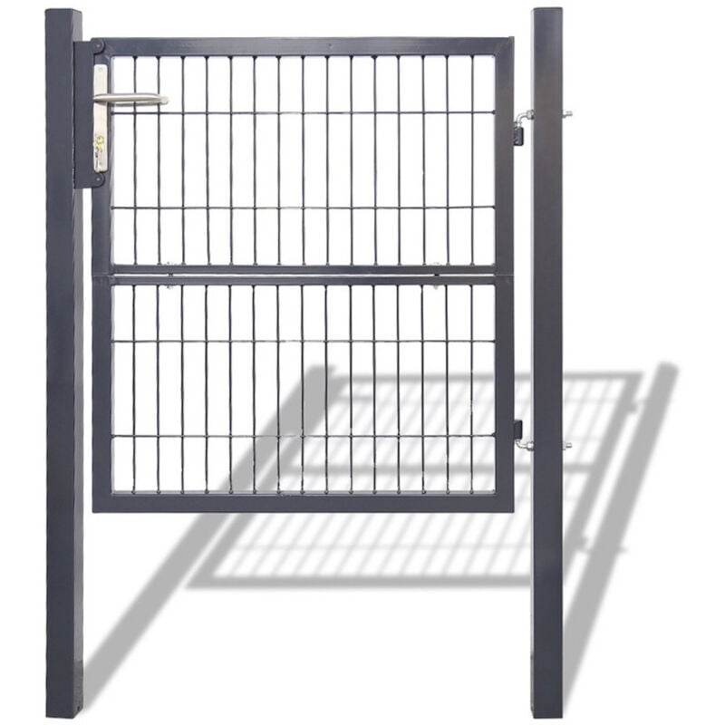 100x100cm Portail de jardin galvanisé porte cour porte système Porte de jardin enduit de poudre - Einfeben