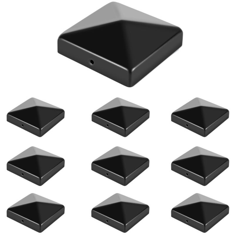 10x Capuchon de poteau Chapeau pyramide pour poteau bois Large gamme d'applications Facile à installer noire 7171mm - Einfeben