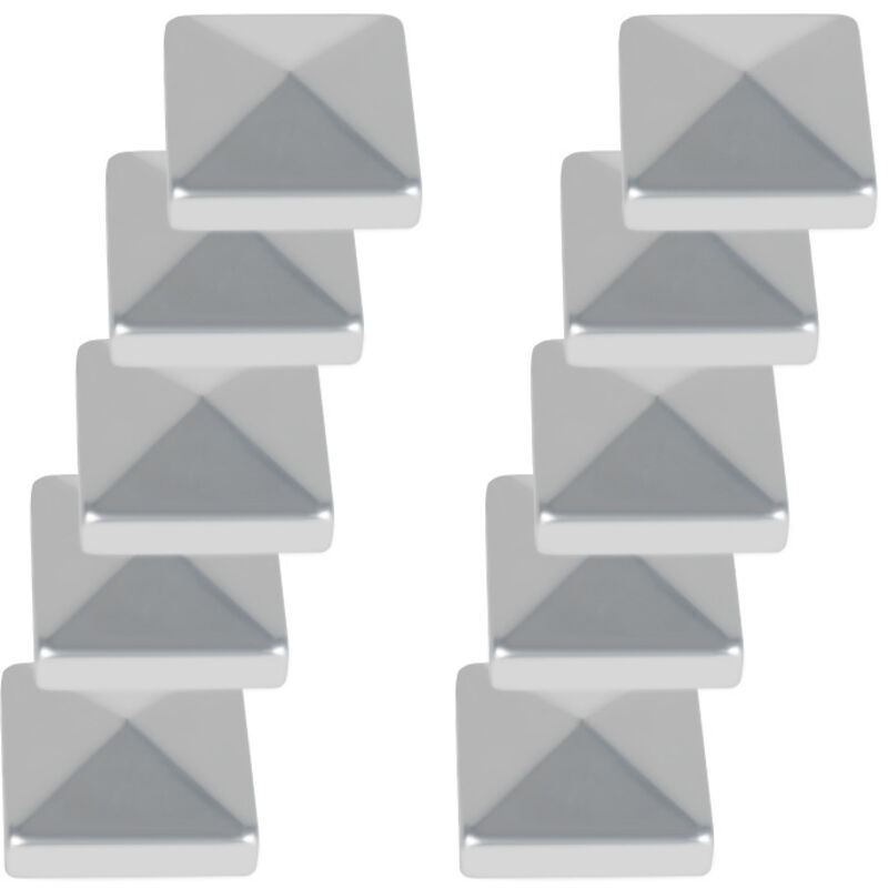 10x Capuchon de poteau Large gamme d'applications Clôture de protection Chapeau pyramide pour poteau bois argent 7171mm - Einfeben