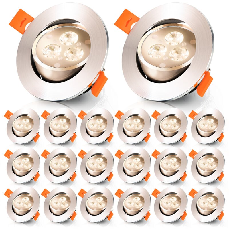 Einfeben - 10x Spots led encastrables orientables, Spot encastrable 3W, Spots Encastrés,Plafonnier spot spot encastrable- blanc froid - Argent