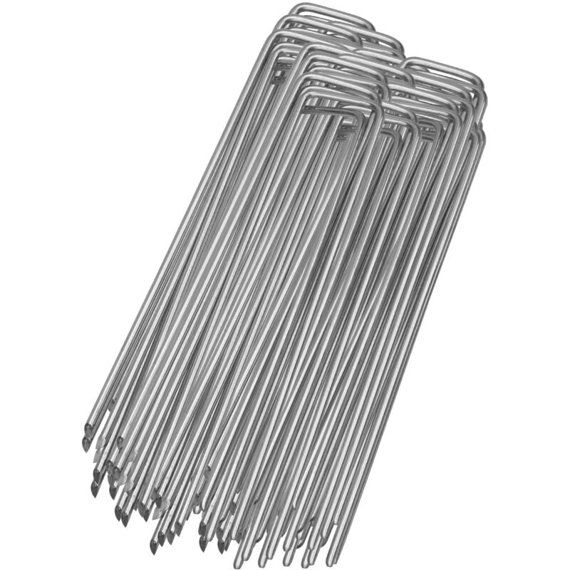150x Ancre au sol Piquets en acier galvanisé 150x25mm ancrage au sol pour bâches filets de jardinage en u Arrondi - Einfeben