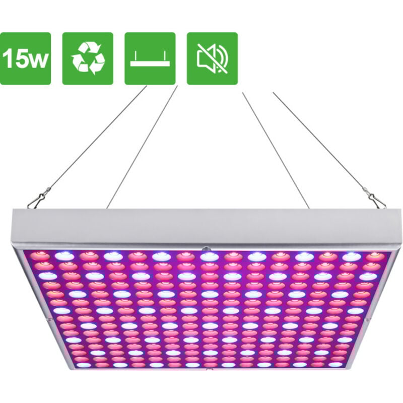 Einfeben - 15W Lampe Horticole led Croissance Floraison à 225 LED,Lampe pour Plante Spectre Complet,Grow Light pour Plantes Fleurs