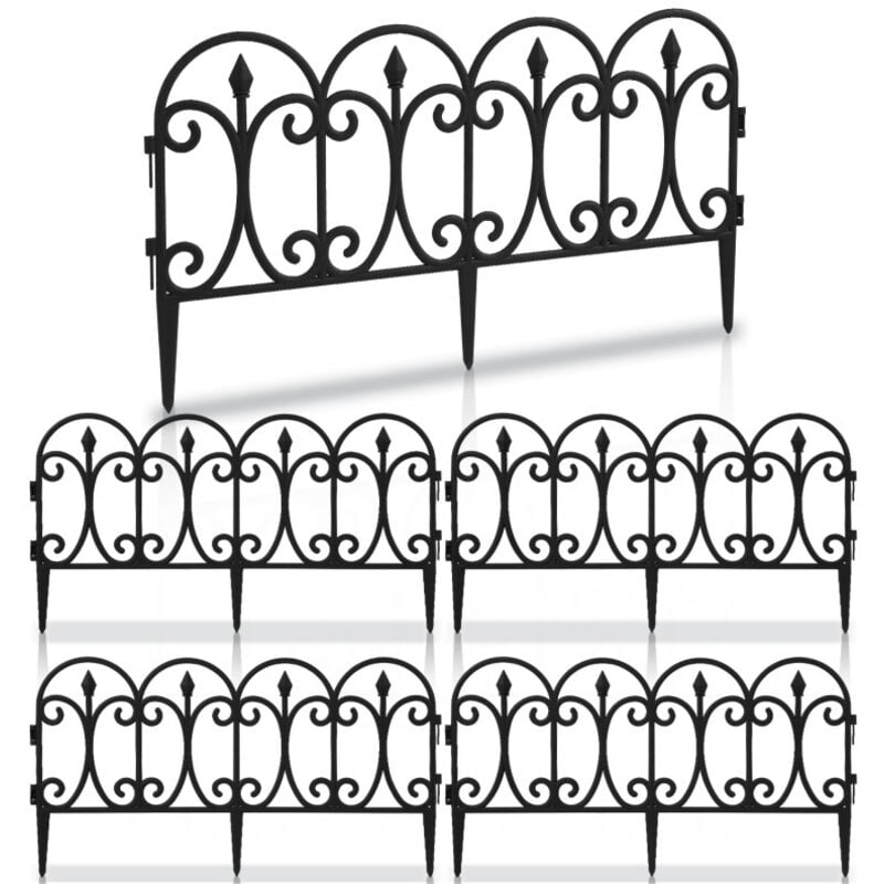 5X Bordure de pelouse Clôture de parterre Éléments de clôture Jardin Bordure de parterre - Einfeben