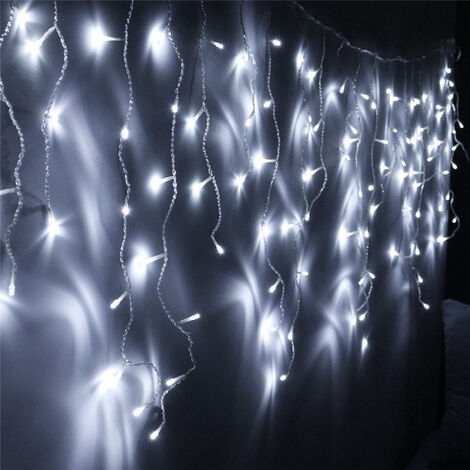 EINFEBEN 20m 600 LED Pluie Verglaçante Guirlande Lumineuse Glaçon Noël Guirlande Lumineuse Lampe Guirlande Lumineuse Fête IP44 Extérieur Intérieur blanc froid - blanc froid