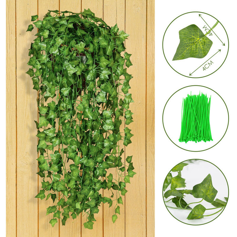 Einfeben - 24 Plantes Lierres Artificielles Décoration pour Jardin Balcon Salon Célébration Mariage 2.4m