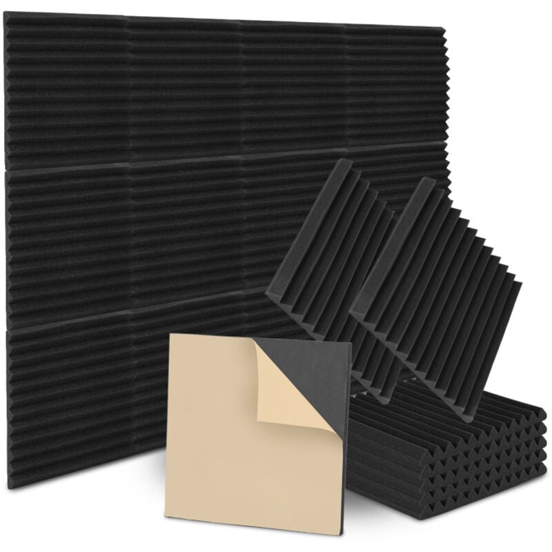 Einfeben - 24X Mousse acoustique Mousse Acoustique pour Podcasting, Studios d'enregistrement, Bureaux,Dreiecksnut 30x30x2.5cm
