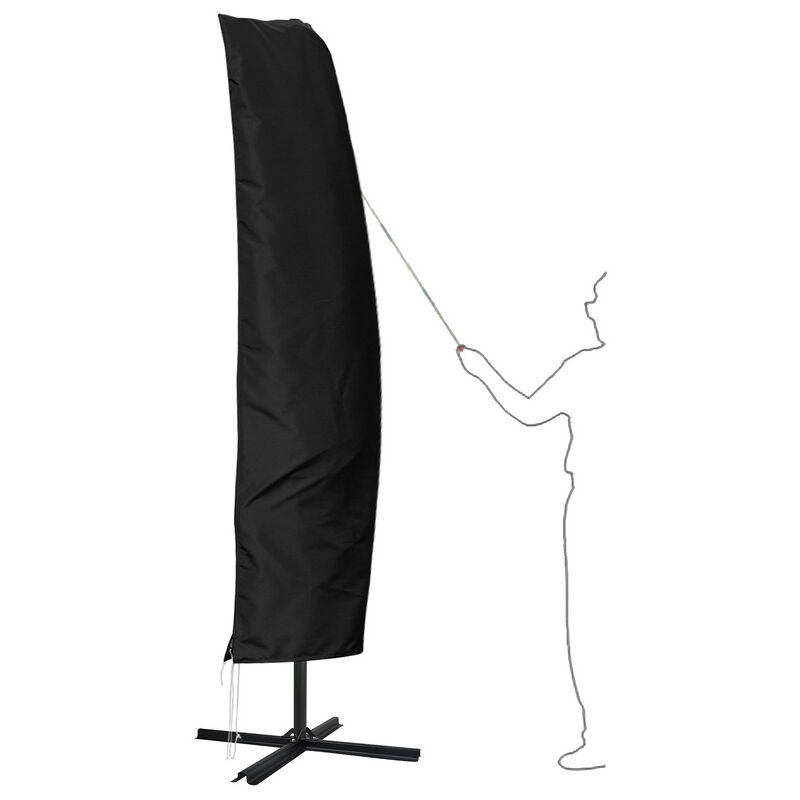 Einfeben - 265cm housse de protection pour parasol housse de protection housse de parasol, noir - Noir
