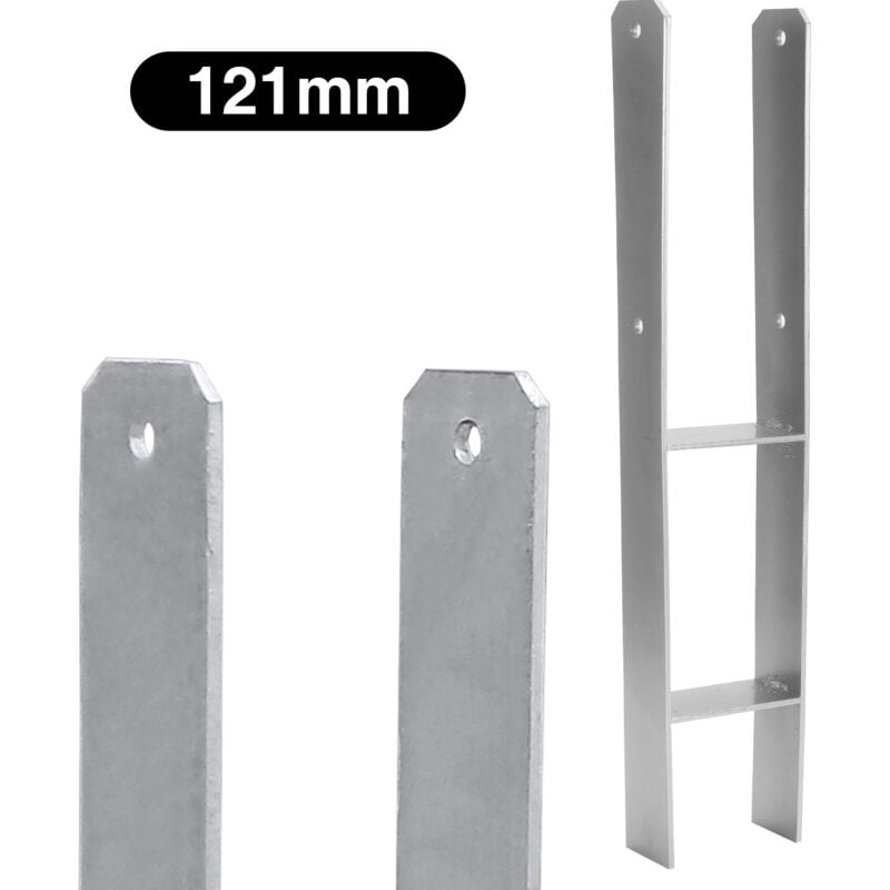 2x Ancres h support de poteau douille à enfoncer Ancre de poteau douille de sol 121 mm - Einfeben