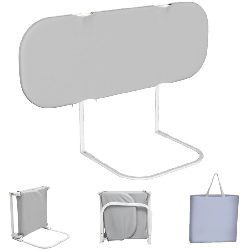 Einfeben - 2x Barrière de Lit Bébé Pliable 120 x 45 cm avec Sangles de Sécurité, Barrière de Protection Bébé, (Gris)