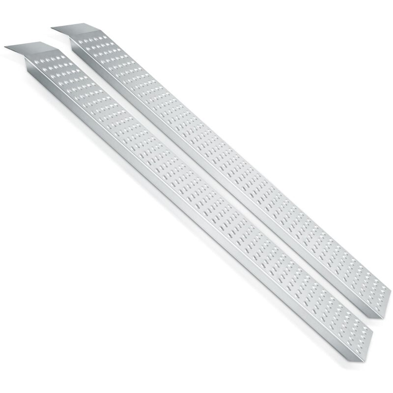 2x Jeu de rampes 160 cm Largeur de pneu jusqu'à 235 mm Rampe de chargement Accès Acier galvanisé jusqu'à 400kg/paire