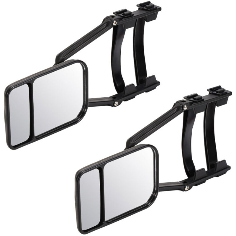 2x rétroviseur de caravane avec insert d'angle mort Rétroviseur supplémentaire Adaptation universelle Snap-in rotatif 12.5x18.5 cm - Einfeben