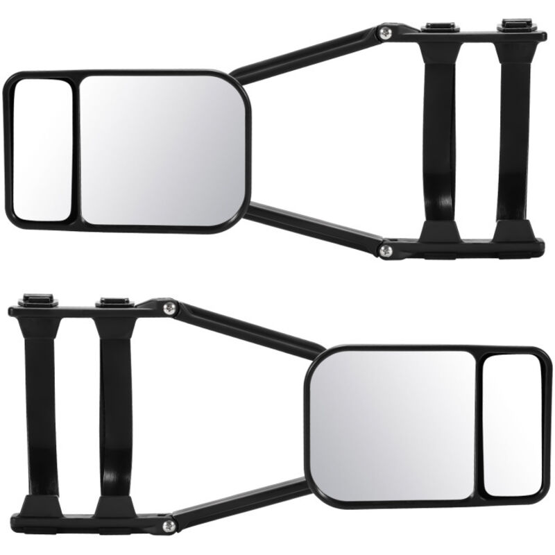 2x rétroviseur de caravane Rétroviseur de remorquage rétroviseur camping-car à clipser rotatif avec insert d'angle mort 12.5x18.5 cm - Einfeben