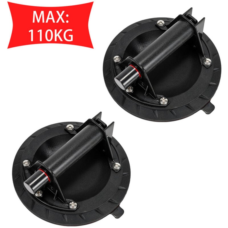 Einfeben - 2x ventouses à vide Ventouse pour verre Support de ventouse Carrelage Lève-verre max.120KG
