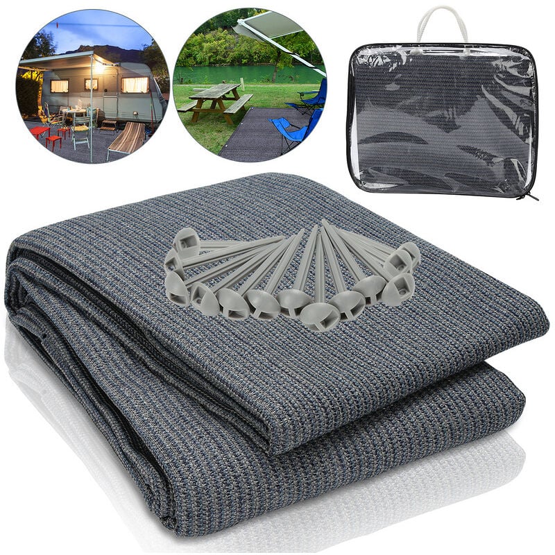 Einfeben - 3 x 6 m Tapis de tente camping Tapis de sol pour caravane Tapis d'auvent de Camping