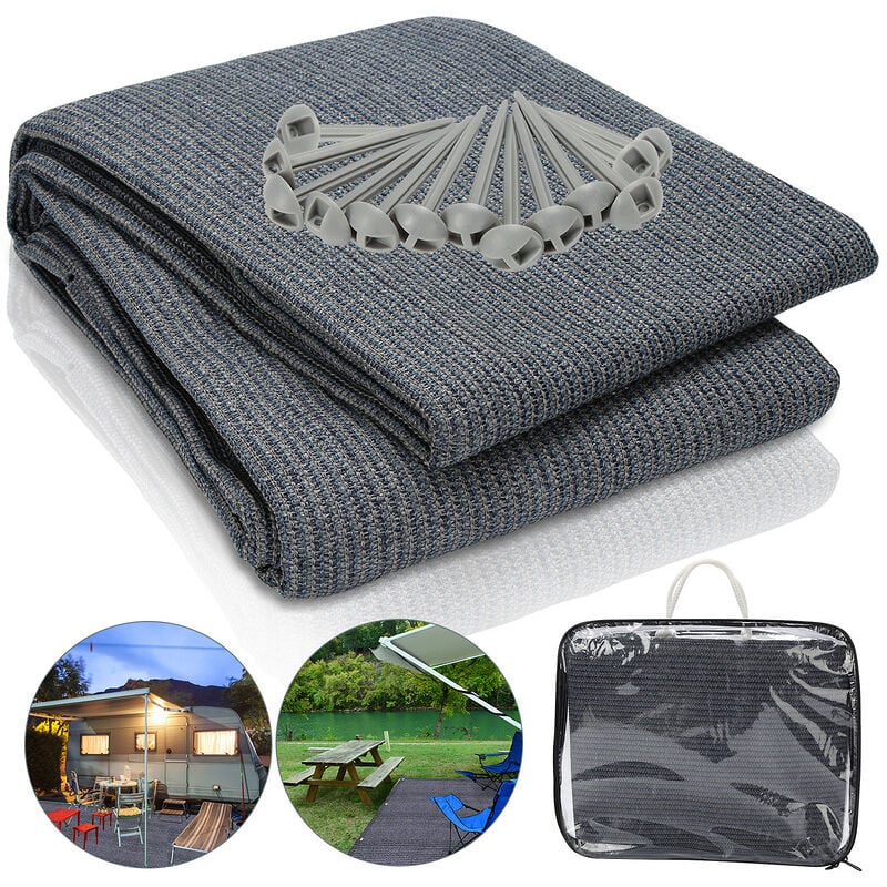 Einfeben - 2,5 x 4 m Tapis de tente camping Tapis de sol pour caravane Tapis d'auvent de Camping