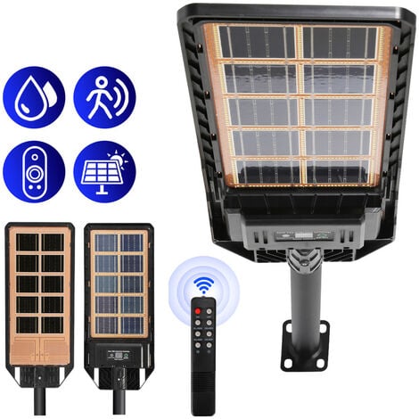 HENGDA TolleTour 300W Réverbère Solaire Jardin solaire de LED de réverbère de avec le capteur de lumière de lampadaire de capteur de mouvement