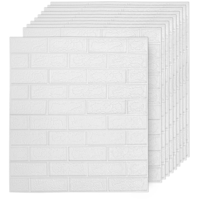 Einfeben - 3D imperméable à l'eau motif de brique stickers 20pcs muraux auto-adhésif papier restaurant papier peint 77X70CM