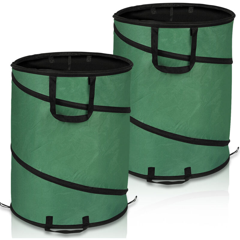 Einfeben - 2x Sacs de jardin 170L Pop Up Sac à déchets avec poignées Sac à feuilles Sac à gazon xxl Résistant à la déchirure et stable