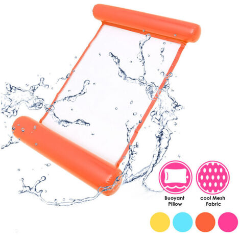 EINFEBEN 4-en-1 Flotteur Gonflable Piscine et Plage pour Adultes-Enfants Flottantes Multi Usage Pliables Hamac d'eau Natation Chaise Longue orange