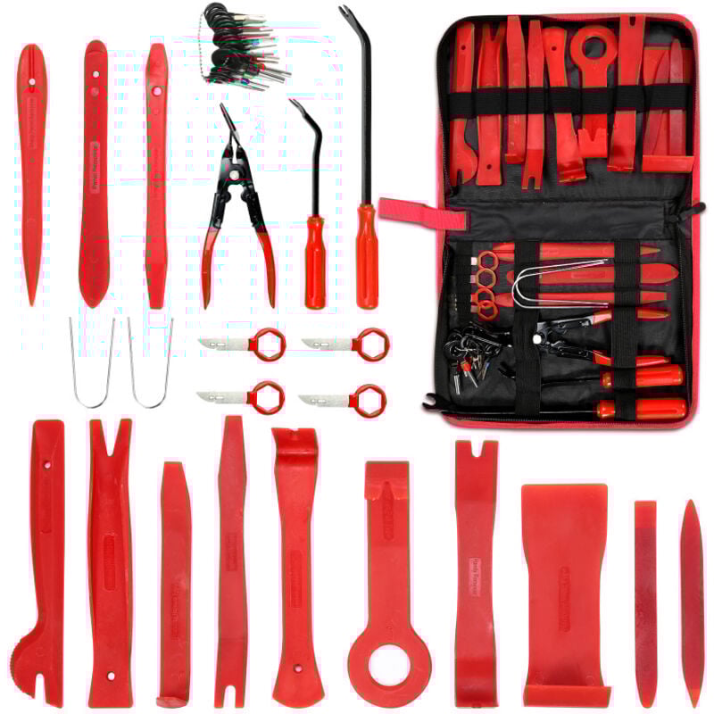 Einfeben - 40 Pièces Outils De DéMontage De Garnitures Trousse Rivet Clips et Bandes de Câble pour Voiture Porte Panneau Tableau de Bord